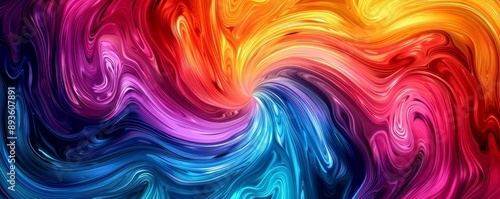 Vivid swirling colors in an abstract pattern, colorful art, fluid dynamics