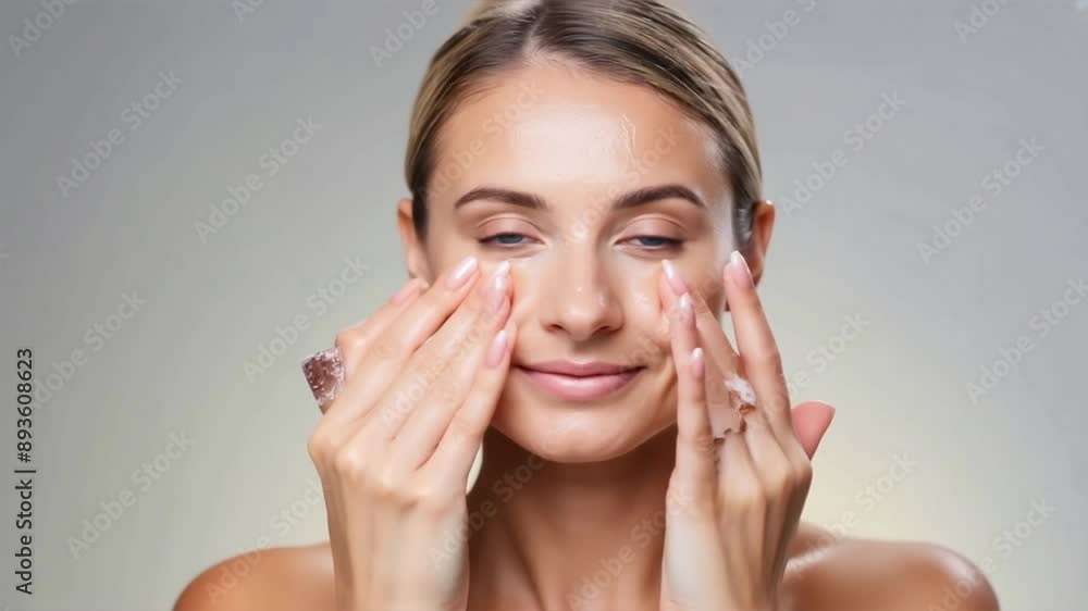 A smiling woman with hands on her face A smiling woman with hands on her face