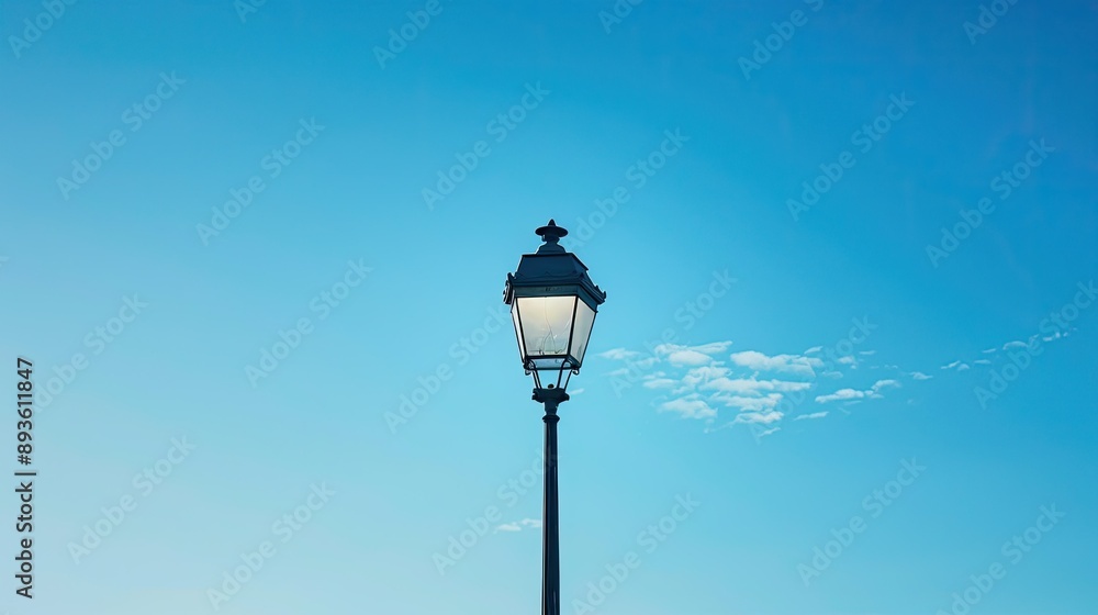 Classic street lamp post with a clear afternoon sky Classic street lamp post with a clear afternoon sky