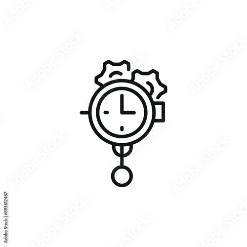 Steampunk pocket watch icon. Simple steampunk pocket watch icon for social media, app, and web design. Vector illustration.