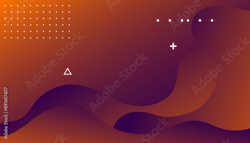 Orange liquid color background.  Creative illustration for poster, web, landing, cover, greeting, EPS 10
