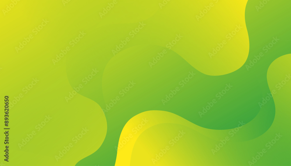 Obraz premium Abstract green and yellow color background. Dynamic shapes composition. Creative illustration for poster, web, landing, page, cover 