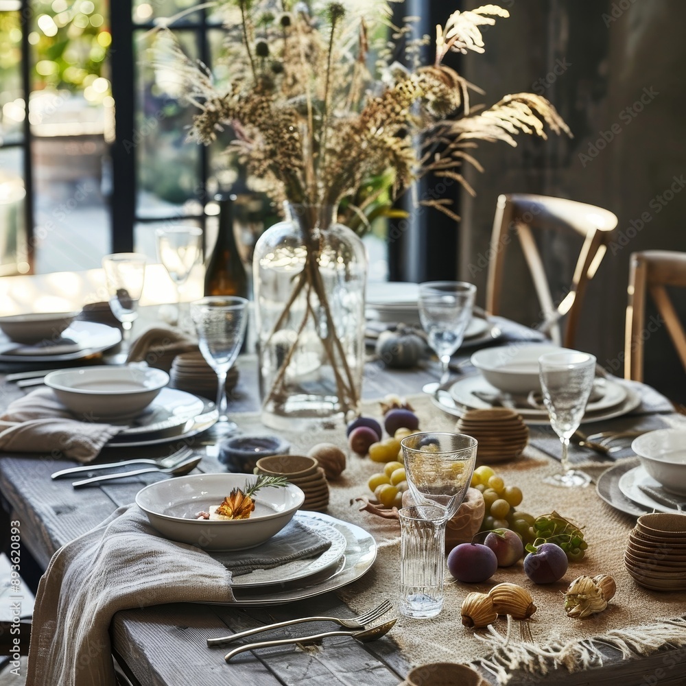 Romantic Evening. elegant dining table setting of restaurant Romantic Evening. elegant dining table setting of restaurant