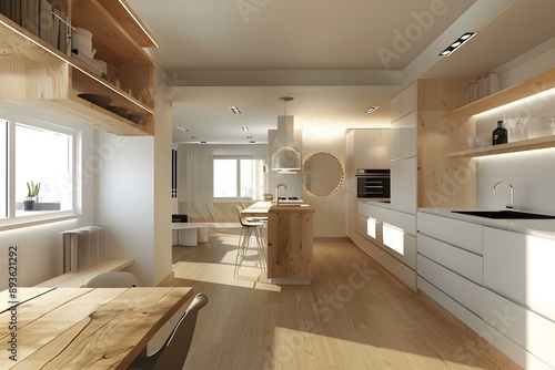 Wallpaper Mural Modern Kitchen Design With Wooden Accents Torontodigital.ca