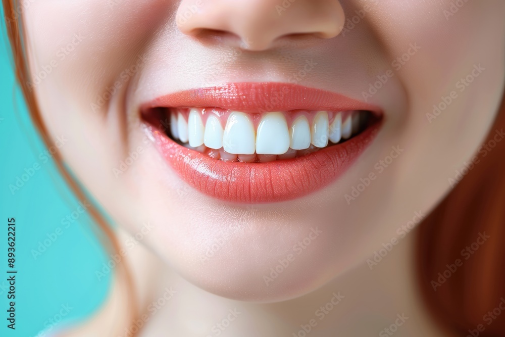 Closeup women smile showing white tooth with empty background. Dentist care concept. Closeup women smile showing white tooth with empty background. Dentist care concept.