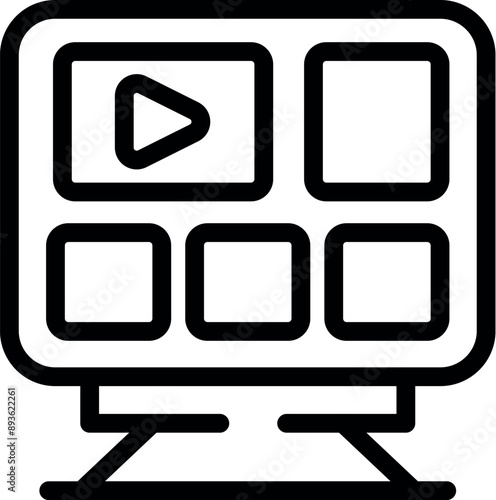 Online video platform is displaying multiple videos with a play button for users to choose from