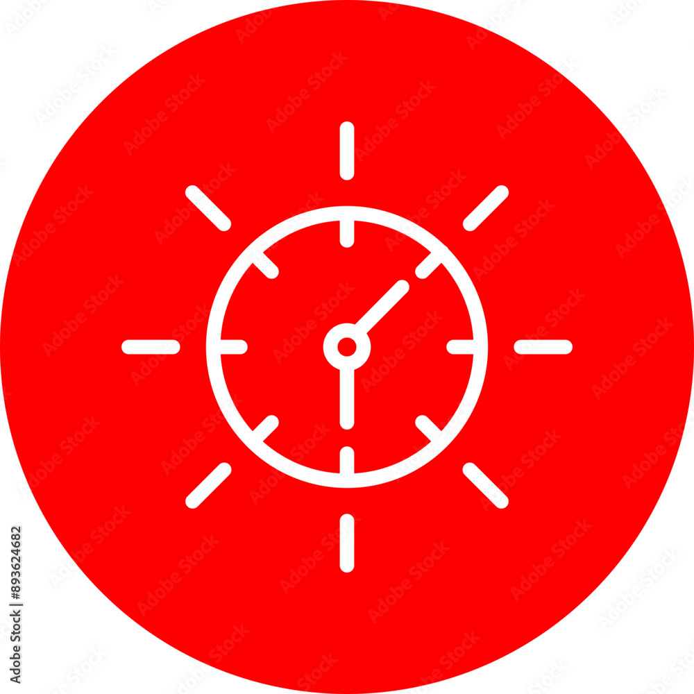Daylight Savings Vector Line White Circle Red Daylight Savings Vector Line White Circle Red