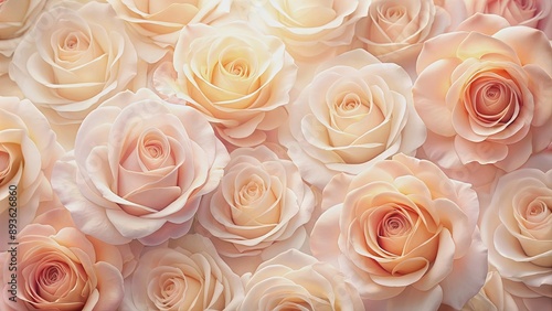 Soft peach pink rose beige abstract background featuring light pastel pale coral purple blurred gradient pattern with matte shimmer, ideal for elegant romantic designs.