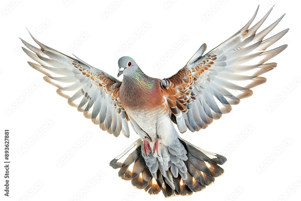 Fototapeta premium Dove flying on transparent background, png