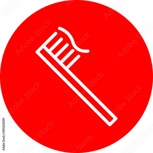 Toothbrushing Vector Line White Circle Red