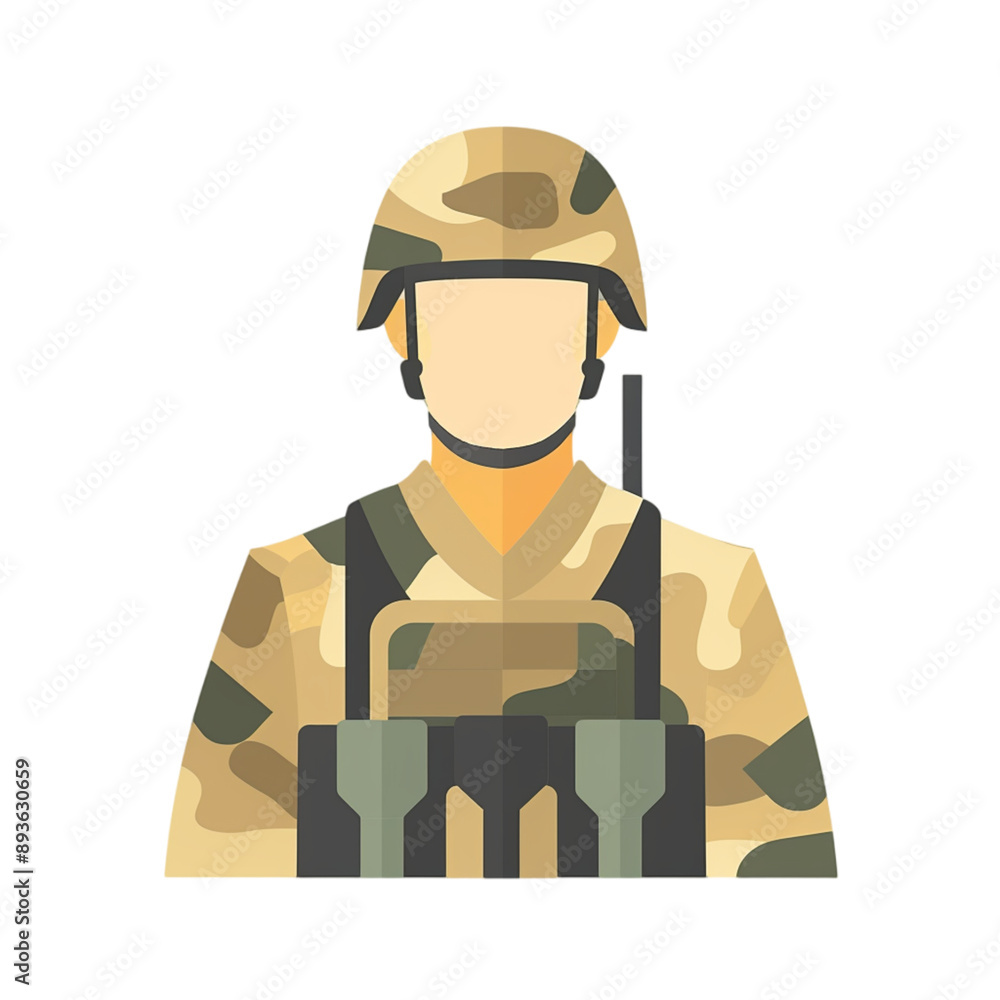 soldier flat icon isolated on transparent background soldier flat icon isolated on transparent background
