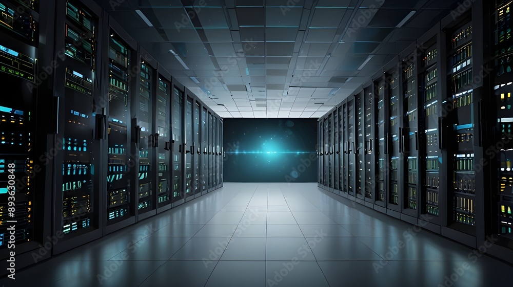 Abstract data center background, database in terminal storage, hardware server room, cloud Abstract data center background, database in terminal storage, hardware server room, cloud