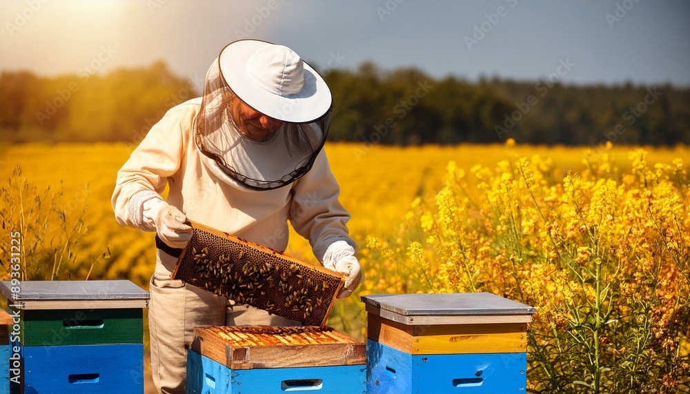 Beekeeping and honey production. AI generated Beekeeping and honey production. AI generated