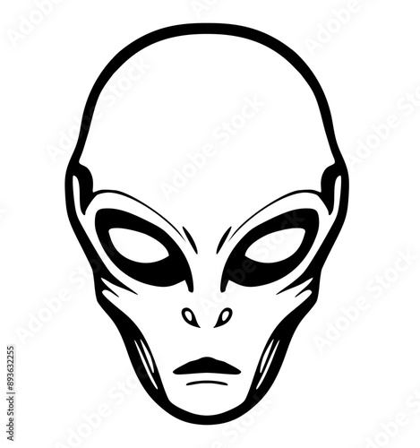 black and white alien vector images ,  Extra-terrestrial vector illustration , ufo illustration. , transparent.