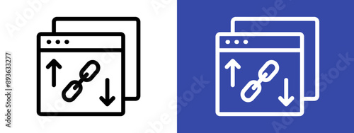 Backlink icon logo sign set vector outline