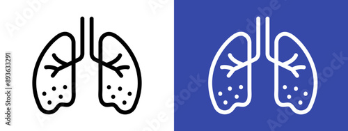 Asthma icon logo sign set vector outline