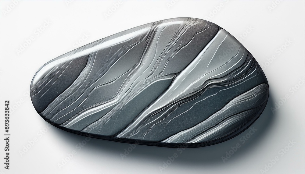 Gray stone in a tablet shape on white background Gray stone in a tablet shape on white background
