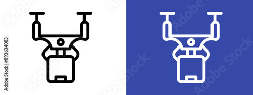 drone delivery icon logo sign set vector outline