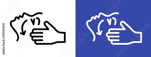 face massage icon logo sign set vector outline