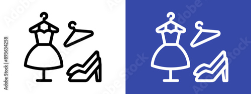 Fashion boutique icon logo sign set vector outline