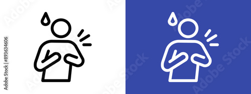 Heart attack icon logo sign set vector outline