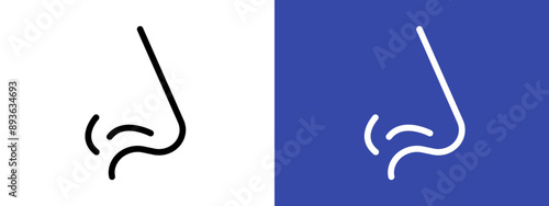 Human nose icon logo sign set vector outline