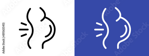 Pregnant woman backache icon logo sign set vector outline