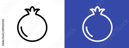 pomegranate icon logo sign set vector outline