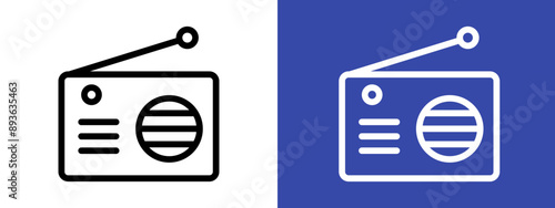 radio icon logo sign set vector outline