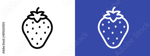 strawberry icon logo sign set vector outline