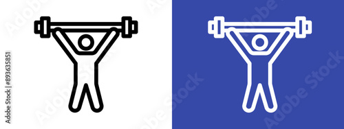 strength training icon logo sign set vector outline