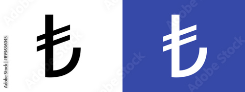 Turkish lira icon logo sign set vector outline