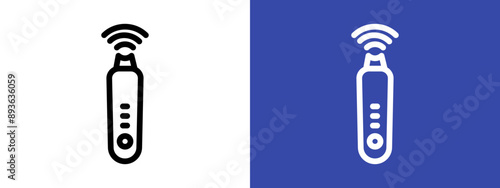 Ultrasonic face skin scrubber icon logo sign set vector outline