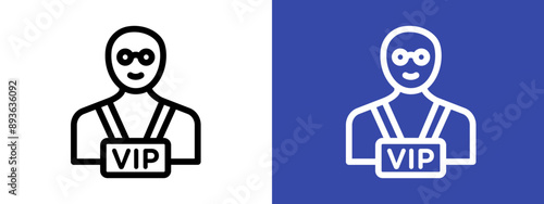 vip person icon logo sign set vector outline
