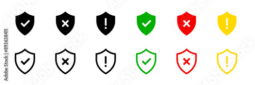 Free Download Shield icons. Protection, security shield symbols collection. Shield vector icons set - GFXLoad