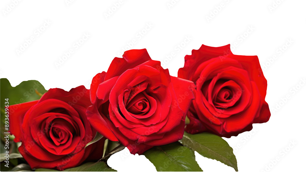 Realistic Beautiful Red Flowers of Roses Kept on Transparent Background. Generative AI. Realistic Beautiful Red Flowers of Roses Kept on Transparent Background. Generative AI.
