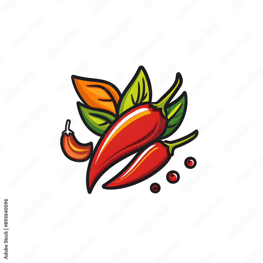 Fototapeta premium minimal spice logo on white background AI generative
