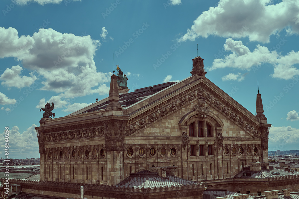 Fototapeta premium Sightseeing in Paris through Montmartre, the Latin Quarter, Notre Dame, the Eiffel Tower, the Champs Elysées, the Louvre Museum and the streets with ancient buildings, in the year of the Olympic Games