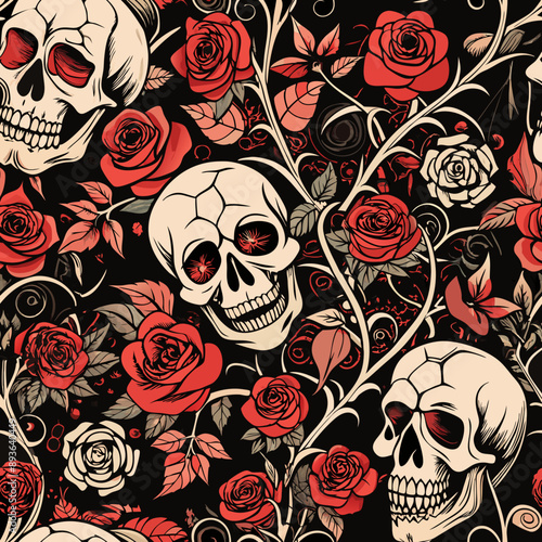 seamless skull pattern