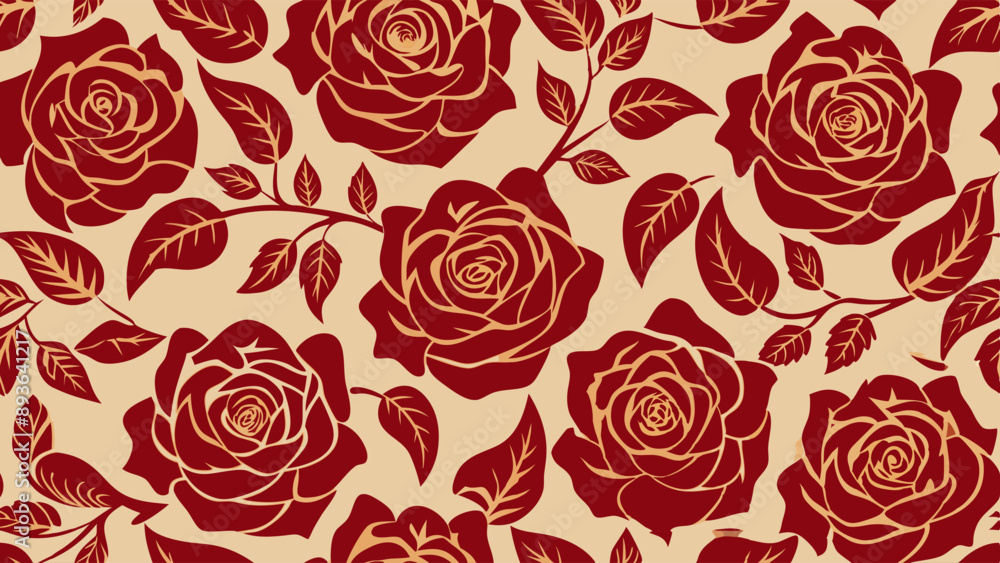 seamless pattern with red roses seamless pattern with red roses