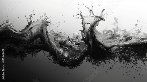 water splash inblack and white photo