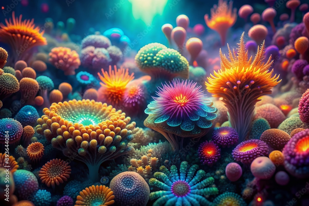 Vibrant, glowing digital texture with intricate, organic patterns reminiscent of underwater coral or extraterrestrial flora, radiating soft, otherworldly light in stunning ultra-high resolution. Vibrant, glowing digital texture with intricate, organic patterns reminiscent of underwater coral or extraterrestrial flora, radiating soft, otherworldly light in stunning ultra-high resolution.
