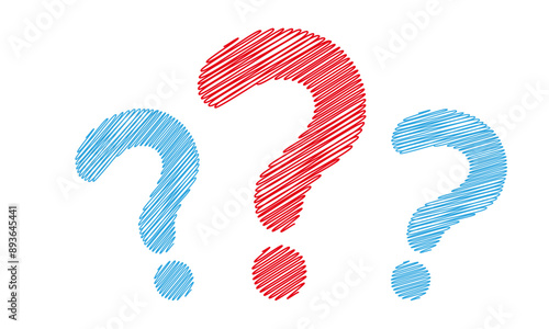 はてなマーク　疑問　？　アイコン　Question 　手描きセット