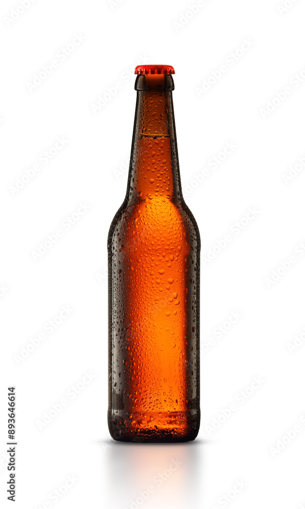glass full bottle with beer glass full bottle with beer