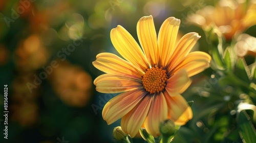 Radiant flower in full bloom, glowing under the midday sun