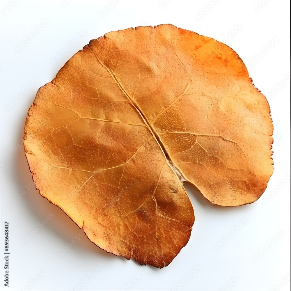 A Single Golden Leaf on White Background A Single Golden Leaf on White Background