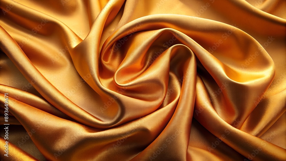 Obraz premium Golden Satin Fabric Draped Texture