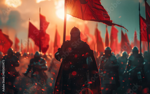 Medieval Victory and Glory in Double Exposure Silhouette