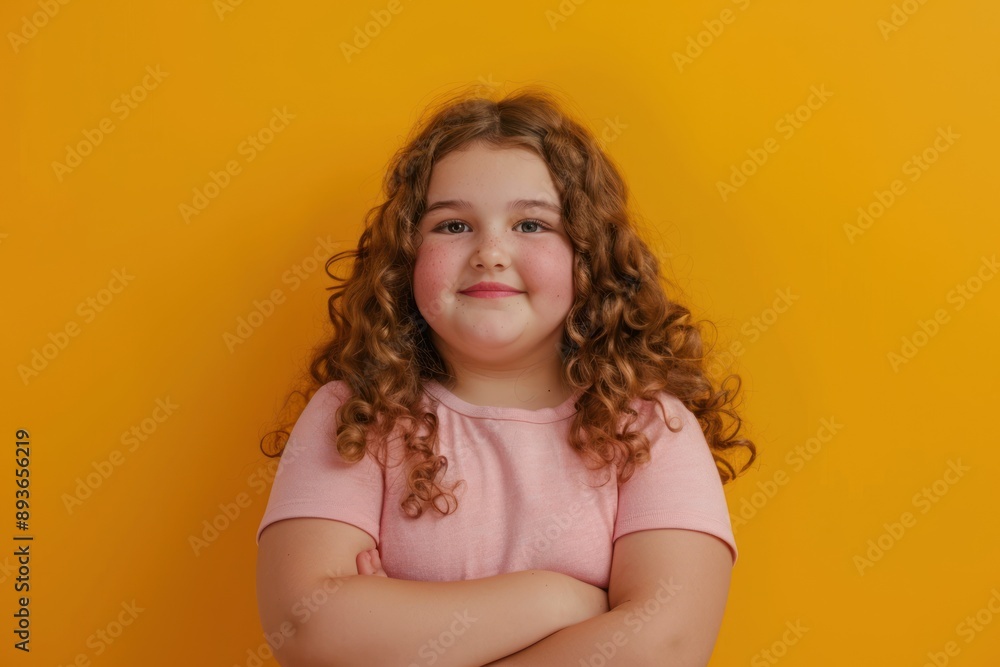 smiling curvy woman looking at camera, standing against color background smiling curvy woman looking at camera, standing against color background