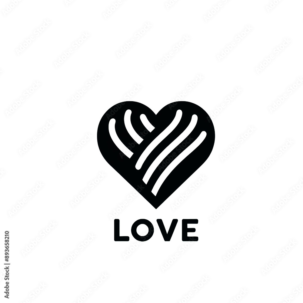 Minimalist heart silhouette logo on white background Minimalist heart silhouette logo on white background
